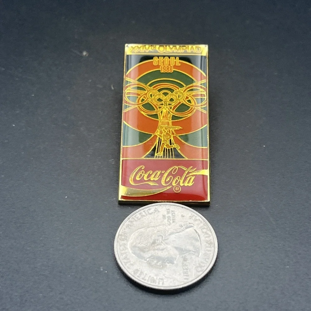 Vintage 1988 Seoul Olympics Coca Cola Coke XXIV Olympiad Lapel Pin